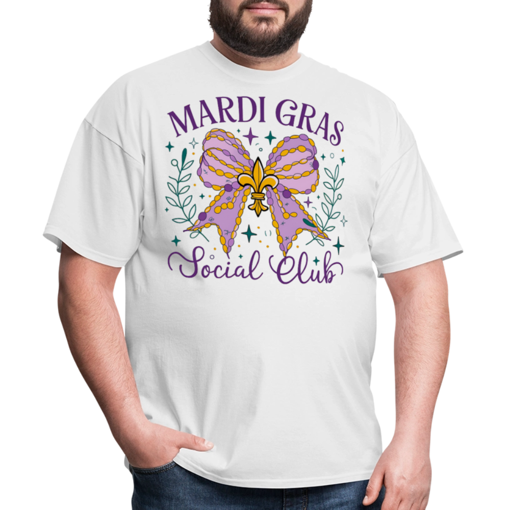 Mardi Gras Social Club  Shirt New Orleans Party Celebration T-Shirt - white