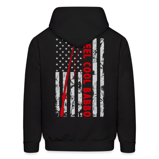 Reel Cool Babbo Patriotic Fishing Hoodie - black