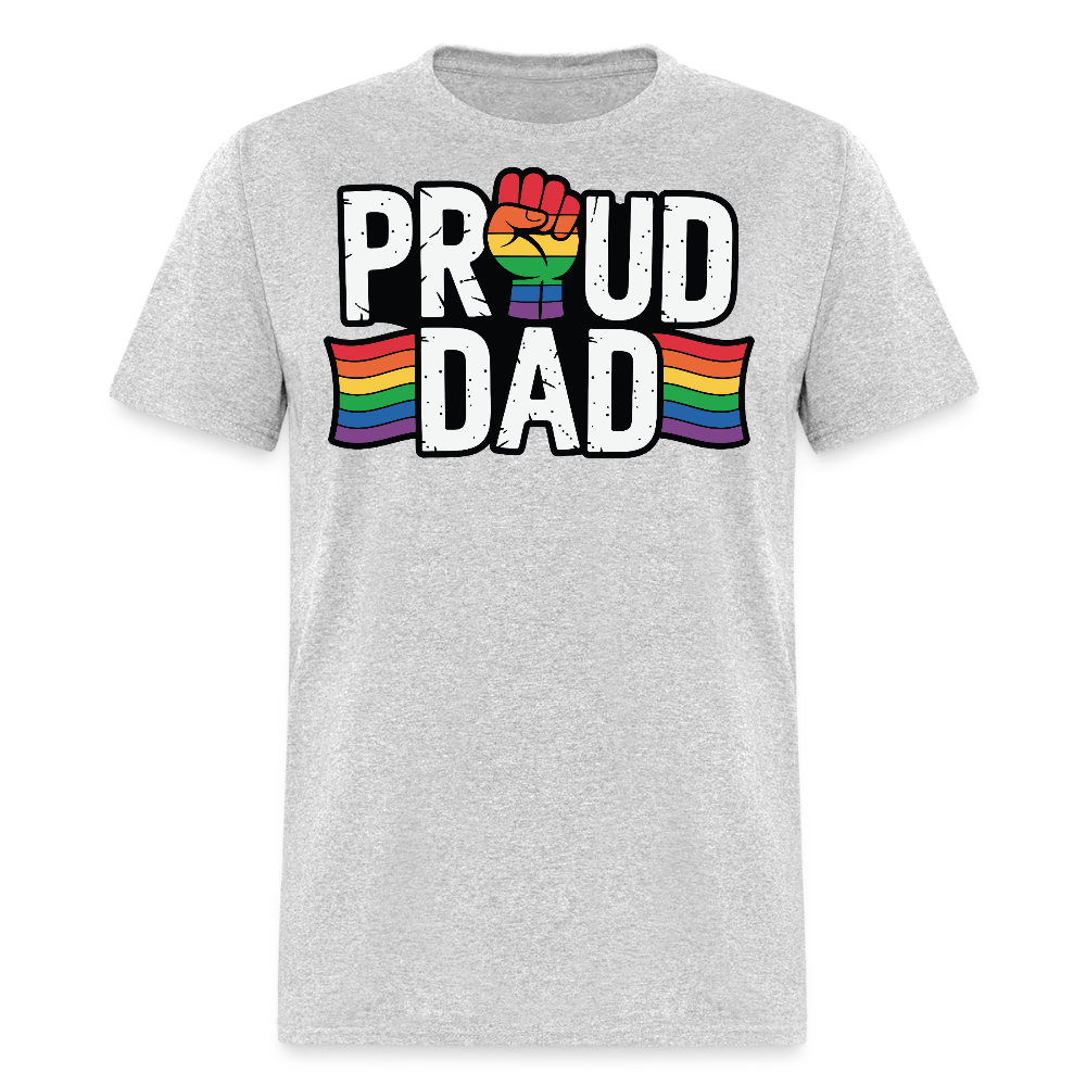 Supportive Gay Pride Father Proud Dad LGBTQ T-shirt - heather gray