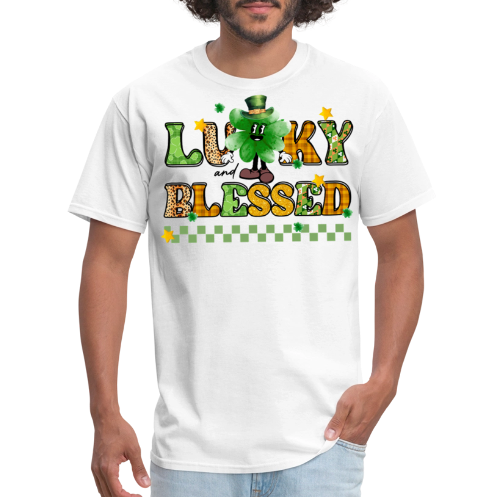 Blessed And Lucky Irish Holiday T-shirt - white