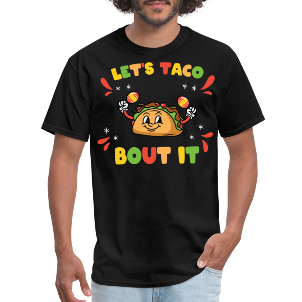 Mexican Food Lovers Tee Let's Taco Bout It T-shirt - black