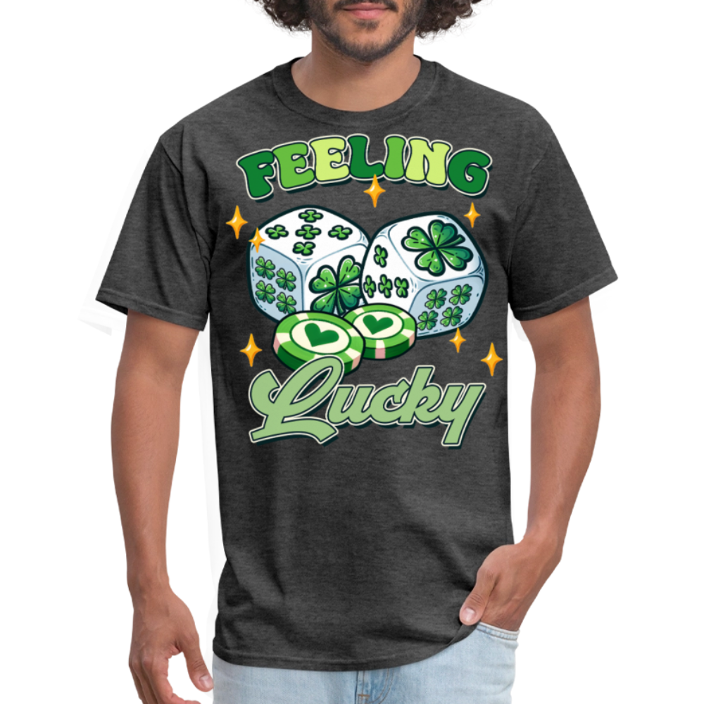 Feeling Lucky Tee For Poker And Slot Players T-shirt - heather black