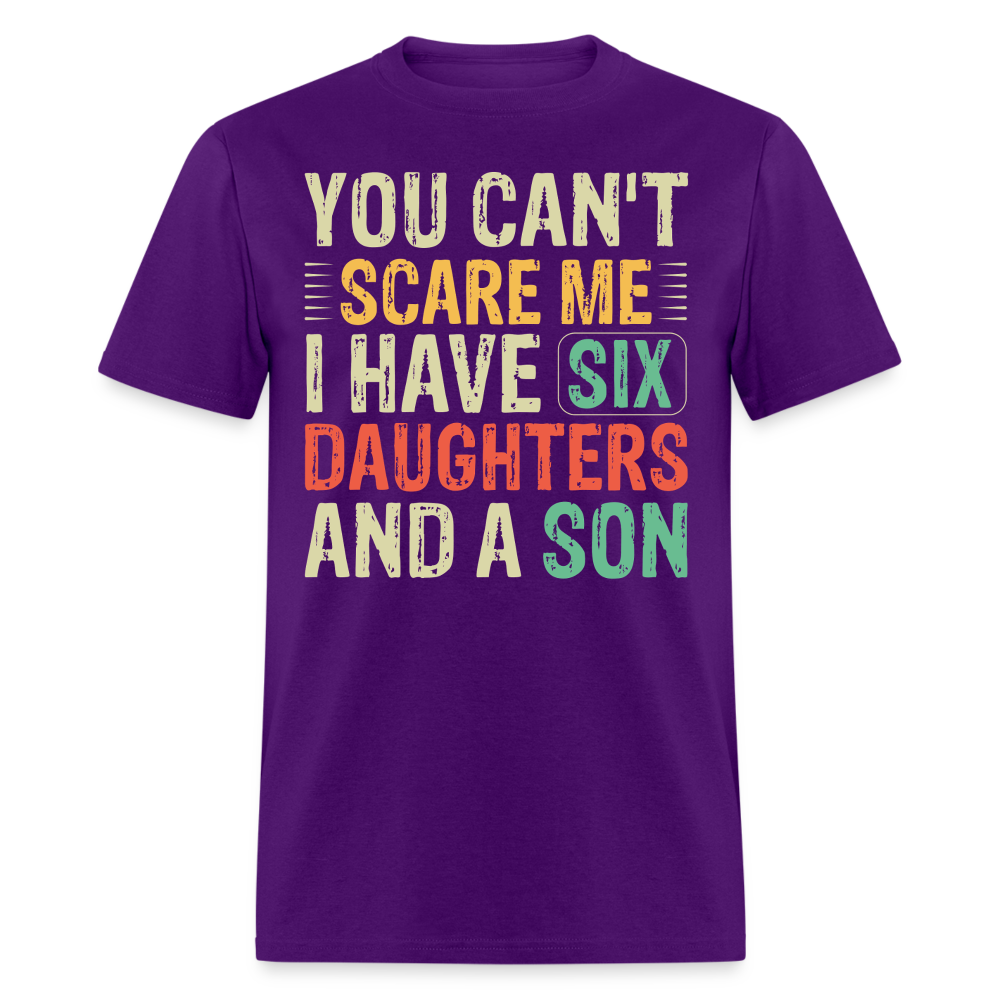 Gifts For Parents With Six Daughters And A Son Fathers Day T-shirt - purple