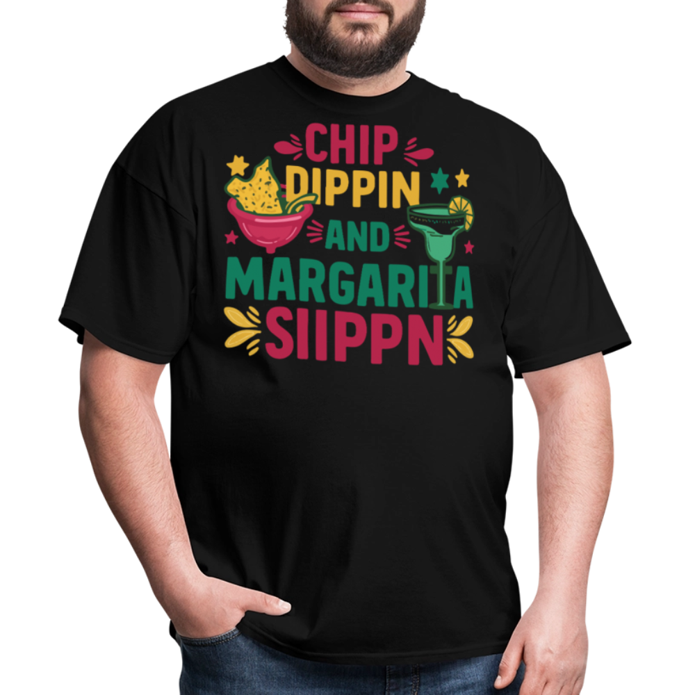 Chips And Dip Party Outfit Fun Margarita Drinking T-shirt - black