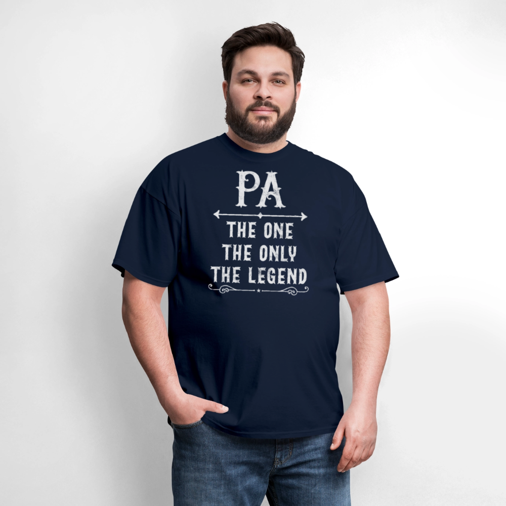 Pa The One The Only The Legend Father’s Day T-Shirt - navy