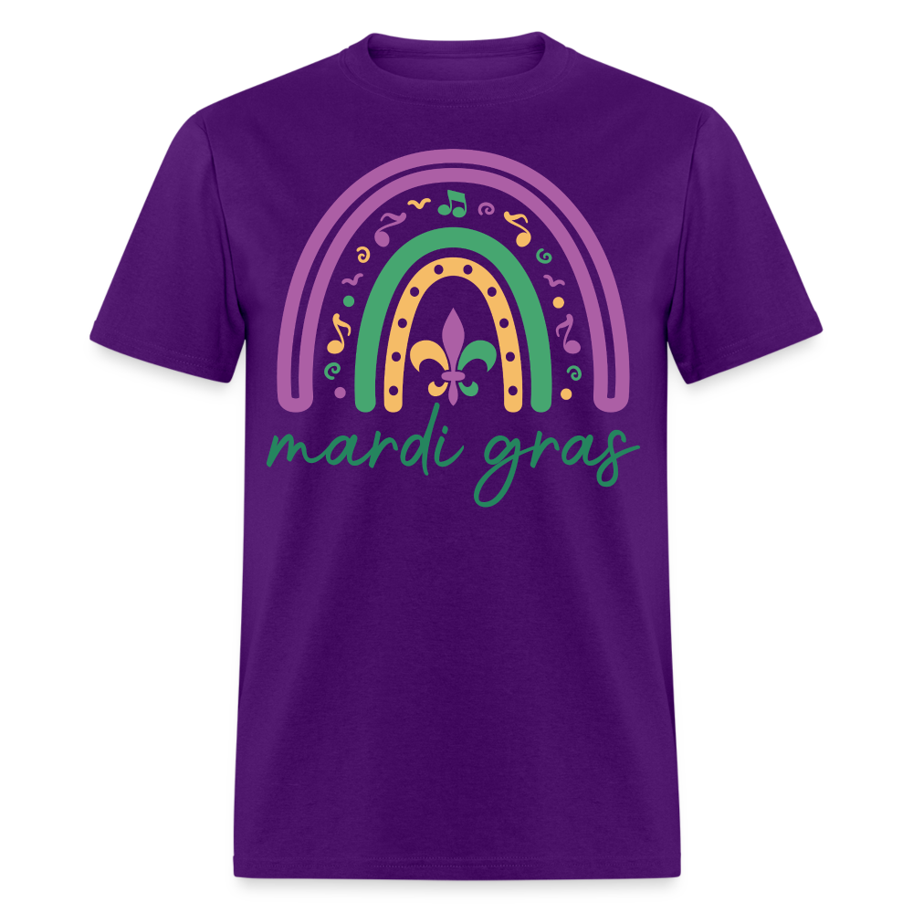 Purple Green Gold Carnival Tee Mardi Gras Rainbow Shirt For Women - purple