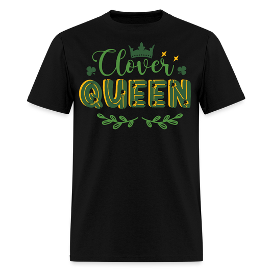 Irish Clover Graphic Tee For Ladies Clover Queen Irish Pride T-shirt - black