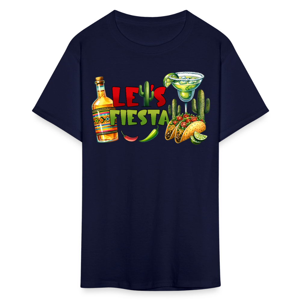 Let’s Fiesta Mexican Celebration Tee Cinco de Mayo Party T-shirt - navy