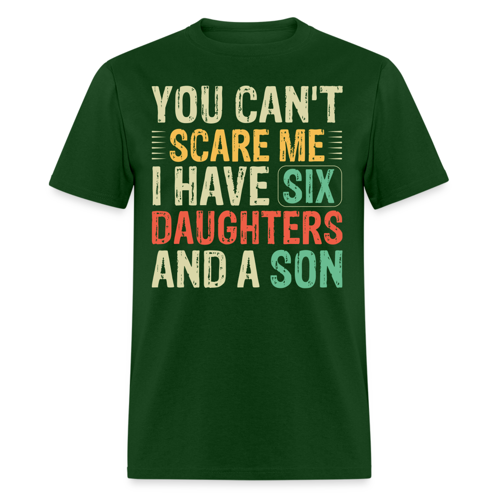 Gifts For Parents With Six Daughters And A Son Fathers Day T-shirt - forest green