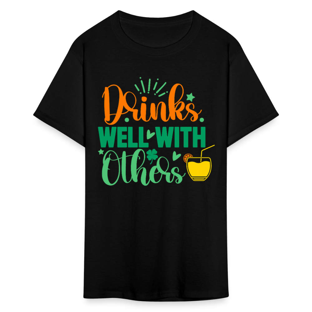 Party-Ready Tee – Drinks Well with Others Funny Shirt - black