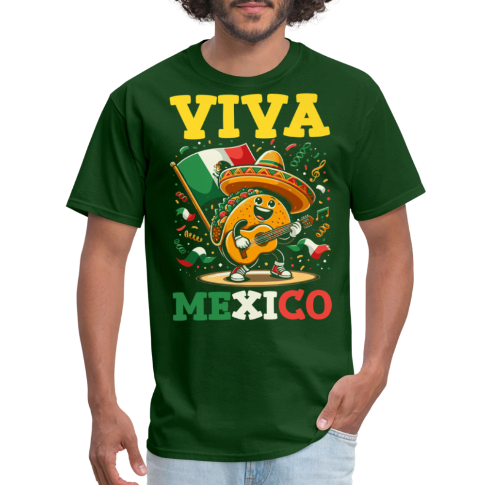 Cinco De Mayo Taco Shirt With Guitar Viva Mexico Party T-shirt - forest green