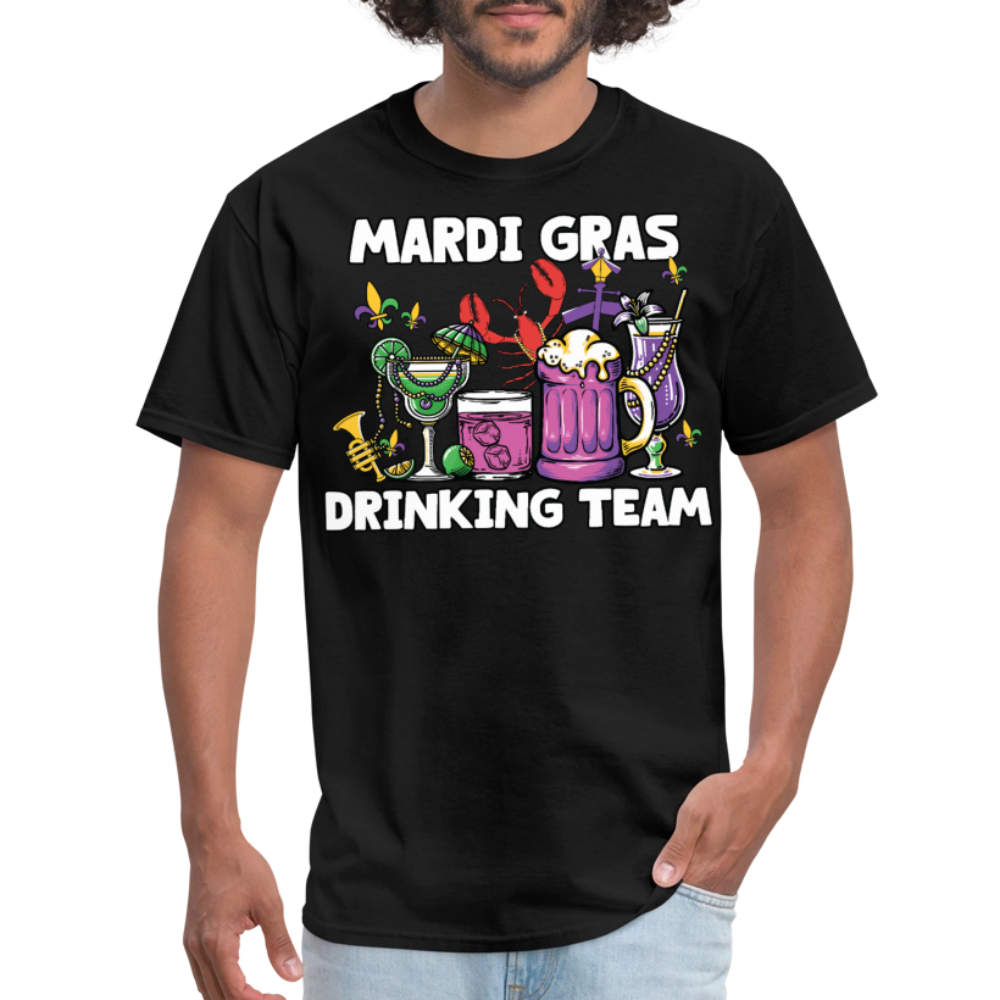 Beer And Cocktail Lover Mardi Gras Tee Mardi Gras Drinking Team T-shirt - black