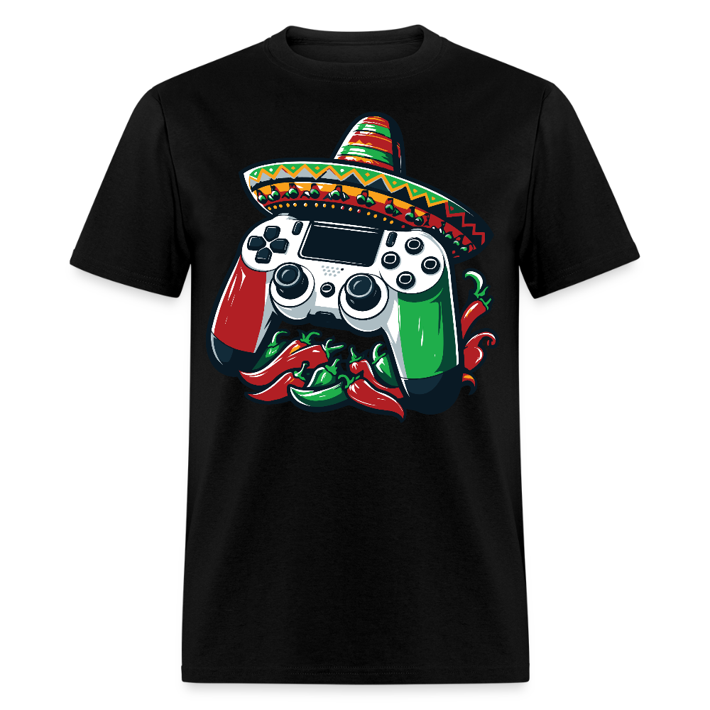 Gamer Controller With Sombrero Design Mexican Gamer T-shirt - black