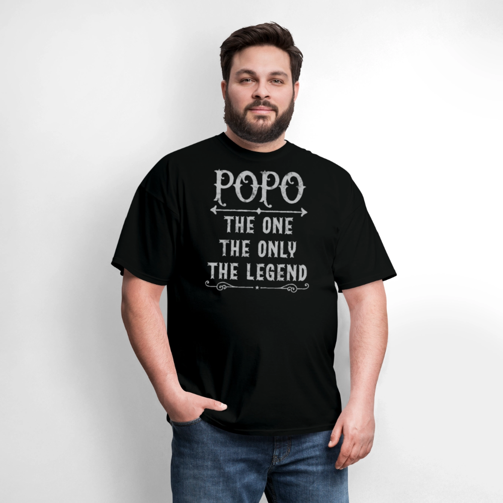 Popo The One The Only The Legend Fathers Day T-Shirt - black