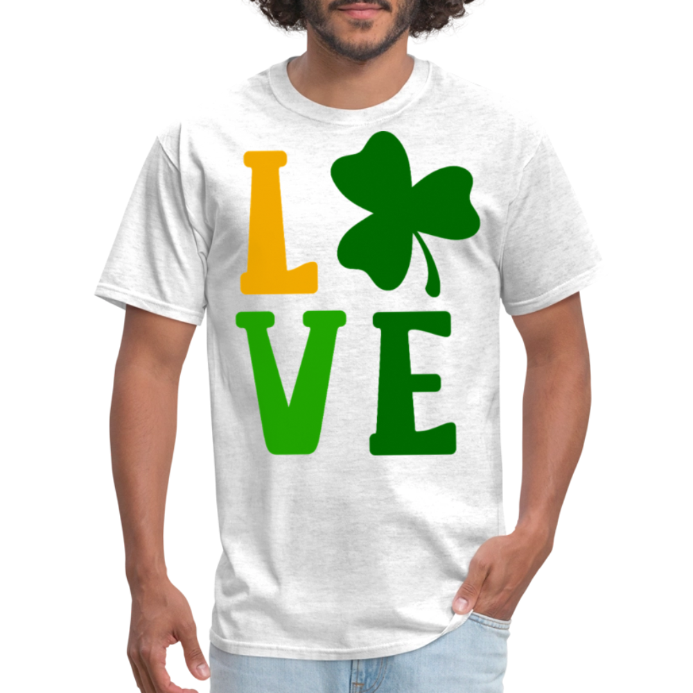 St Patrick's Day Shamrock Love T-shirt - light heather gray