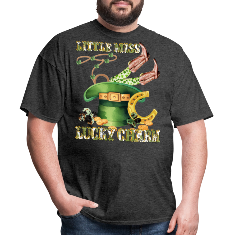 St Patrick’s Day Lucky Charm Western Cowgirl T-shirt - heather black