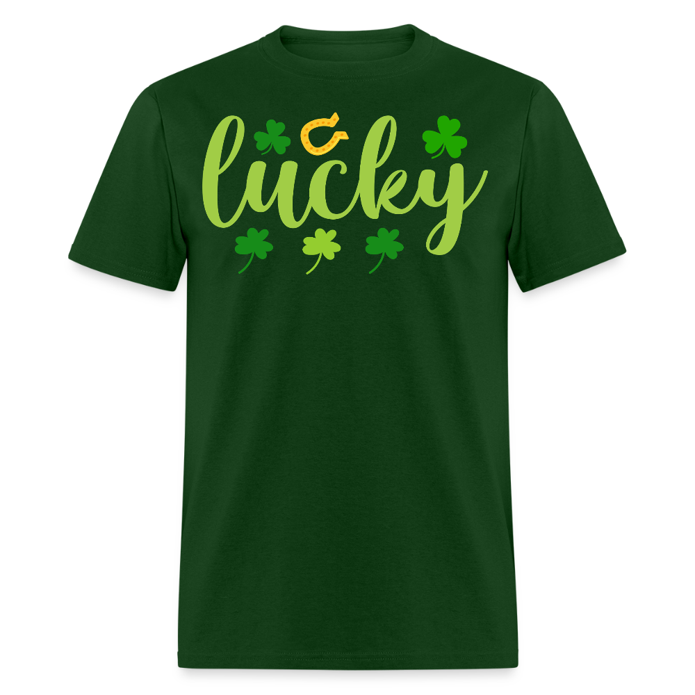 Irish Shamrock Lucky Tee St. Patrick’s Day Lucky Tee For Women T-shirt - forest green