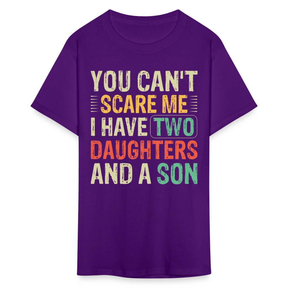 Funny T shirts for Parents with Kids I Have 2 Daughters & A Son T-Shirt - purple