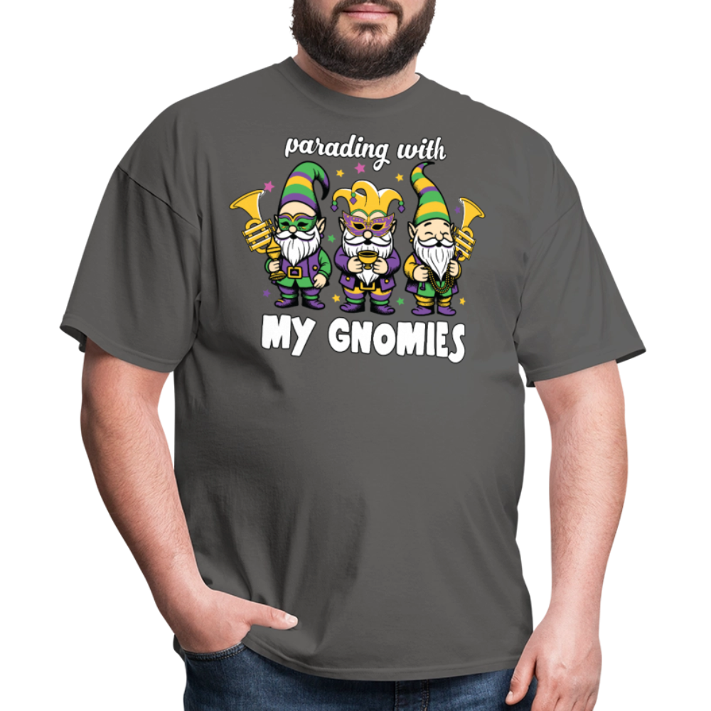 Parading With my Gnomies Festival Shirt Funny Mardi Gras T-shirt - charcoal