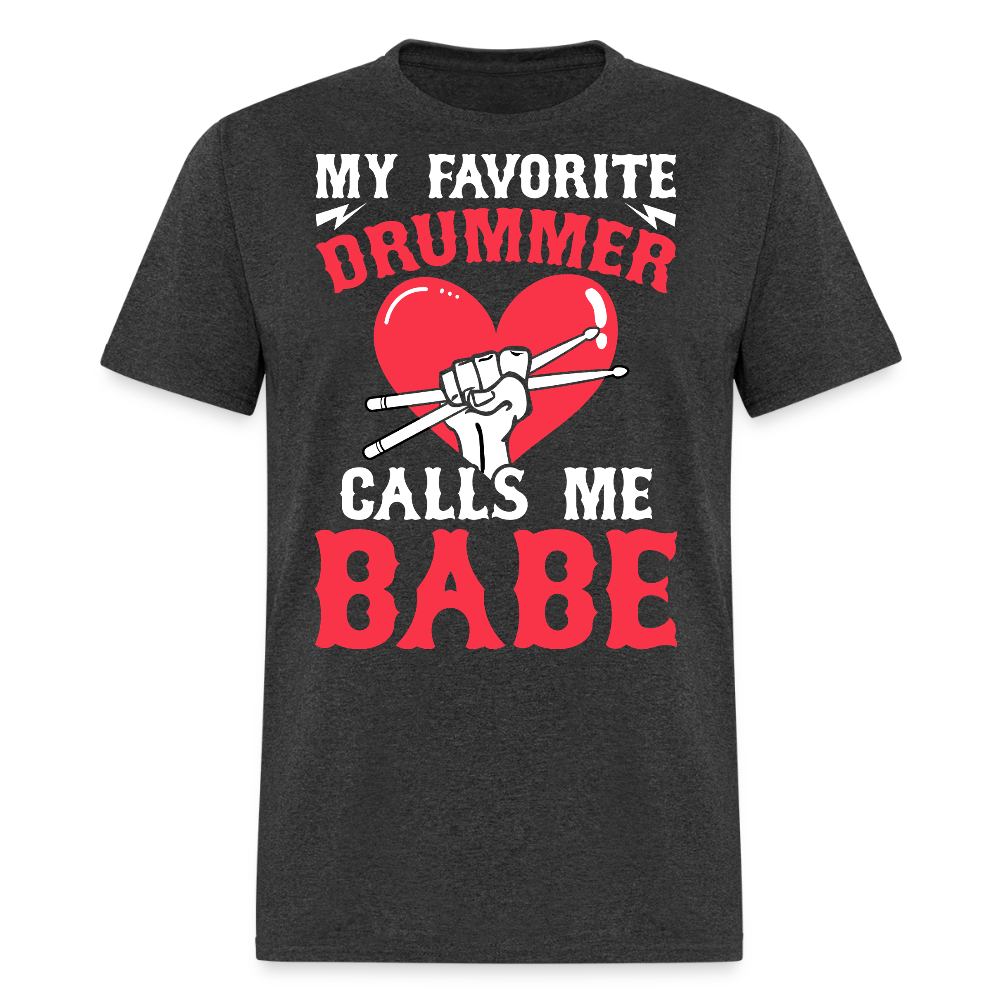 Funny Drummer Girlfriend T-shirt - heather black