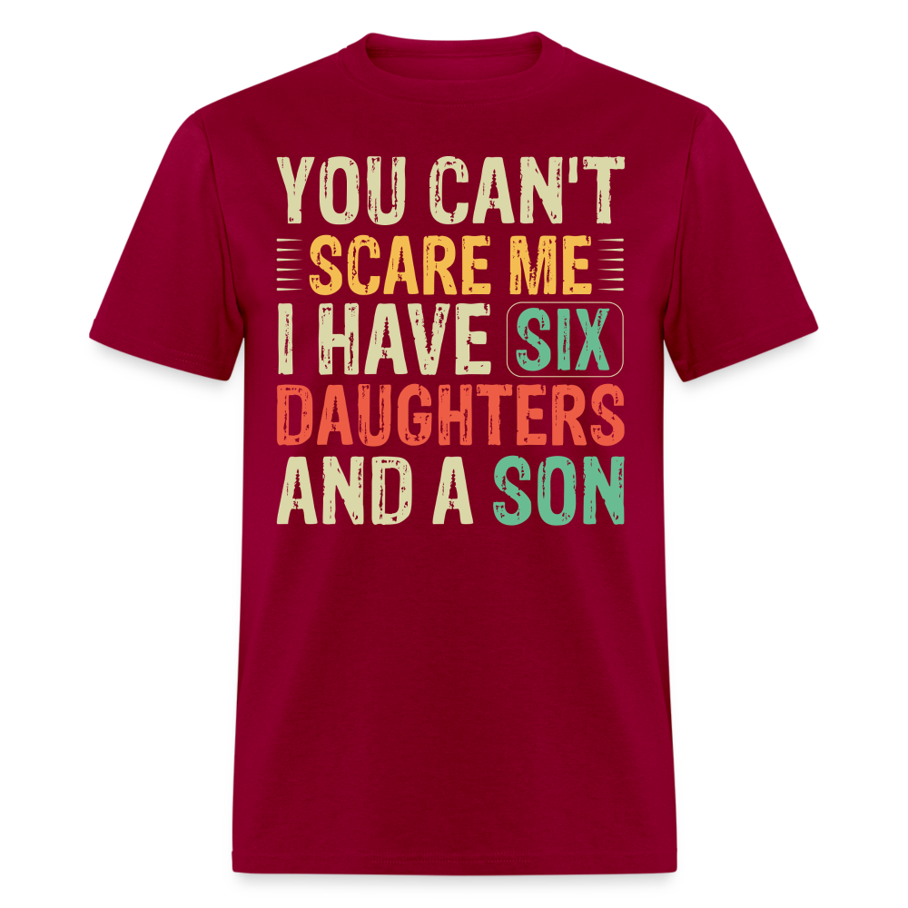 Gifts For Parents With Six Daughters And A Son Fathers Day T-shirt - dark red