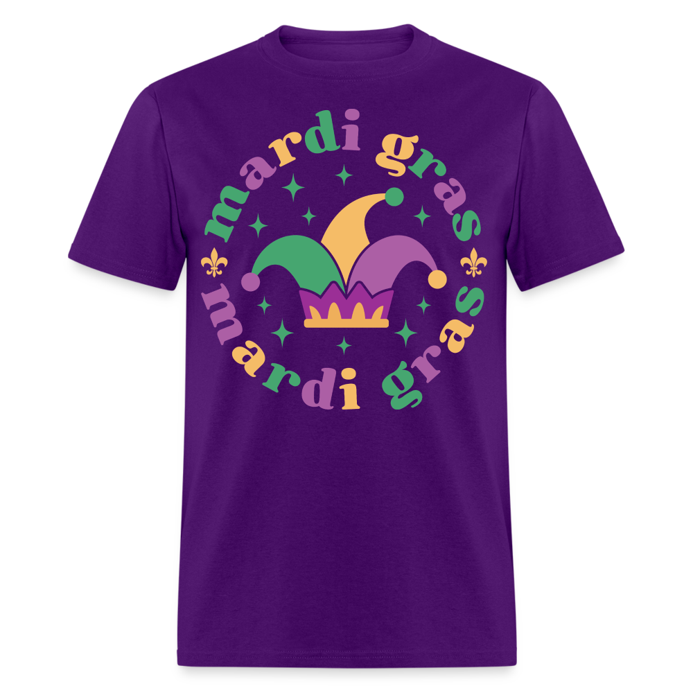 Funny Mardi Gras Jester Hat Unisex T-shirt - purple