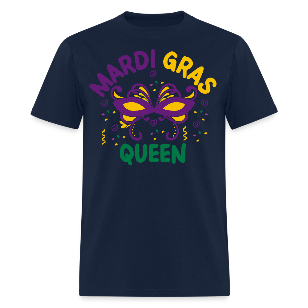 Funny Mardi Gras Shirts For Ladies Mardi Gras Queen T-shirt - navy