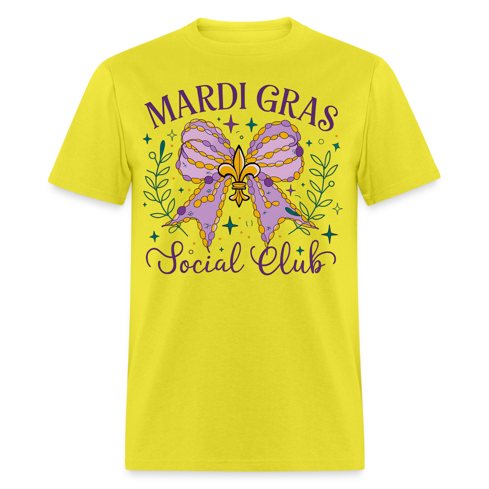 Mardi Gras Social Club  Shirt New Orleans Party Celebration T-Shirt - yellow