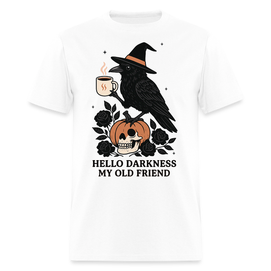Hello Darkness My Old Friend Halloween Witch T-Shirt - white