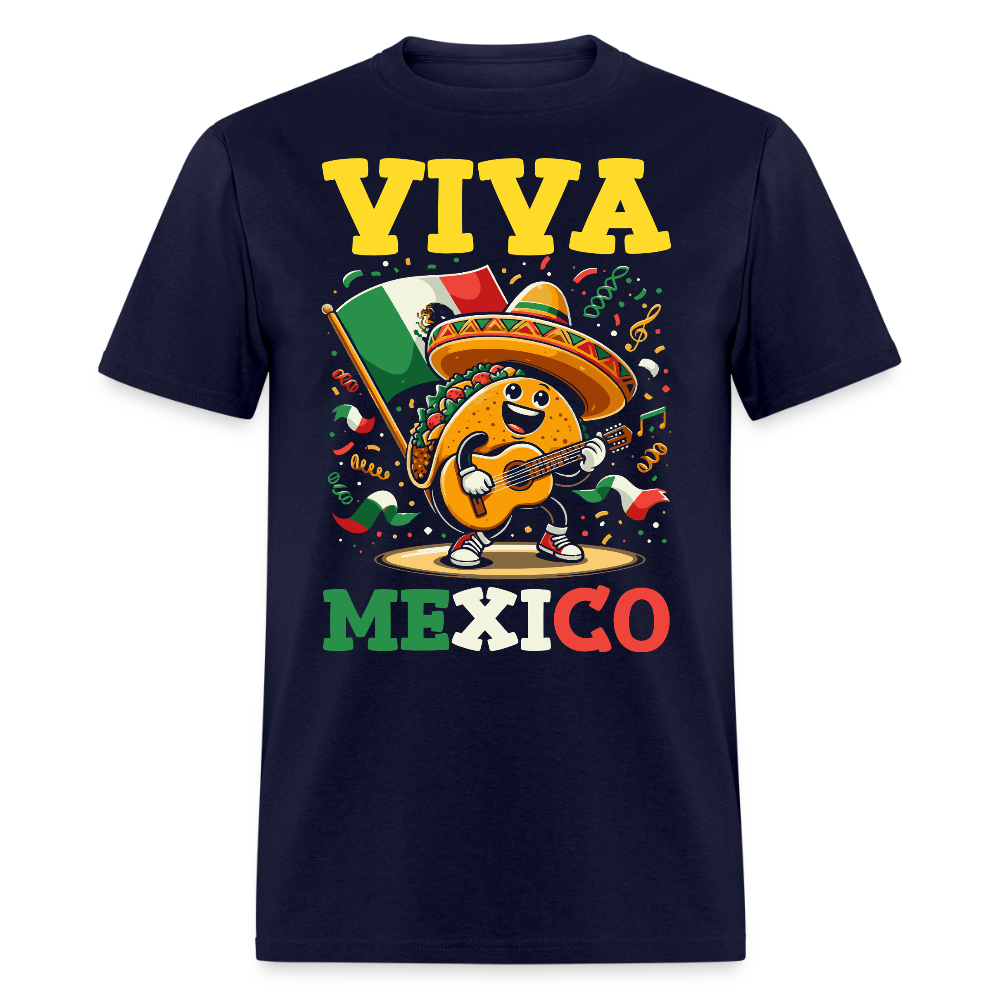 Cinco De Mayo Taco Shirt With Guitar Viva Mexico Party T-shirt - navy