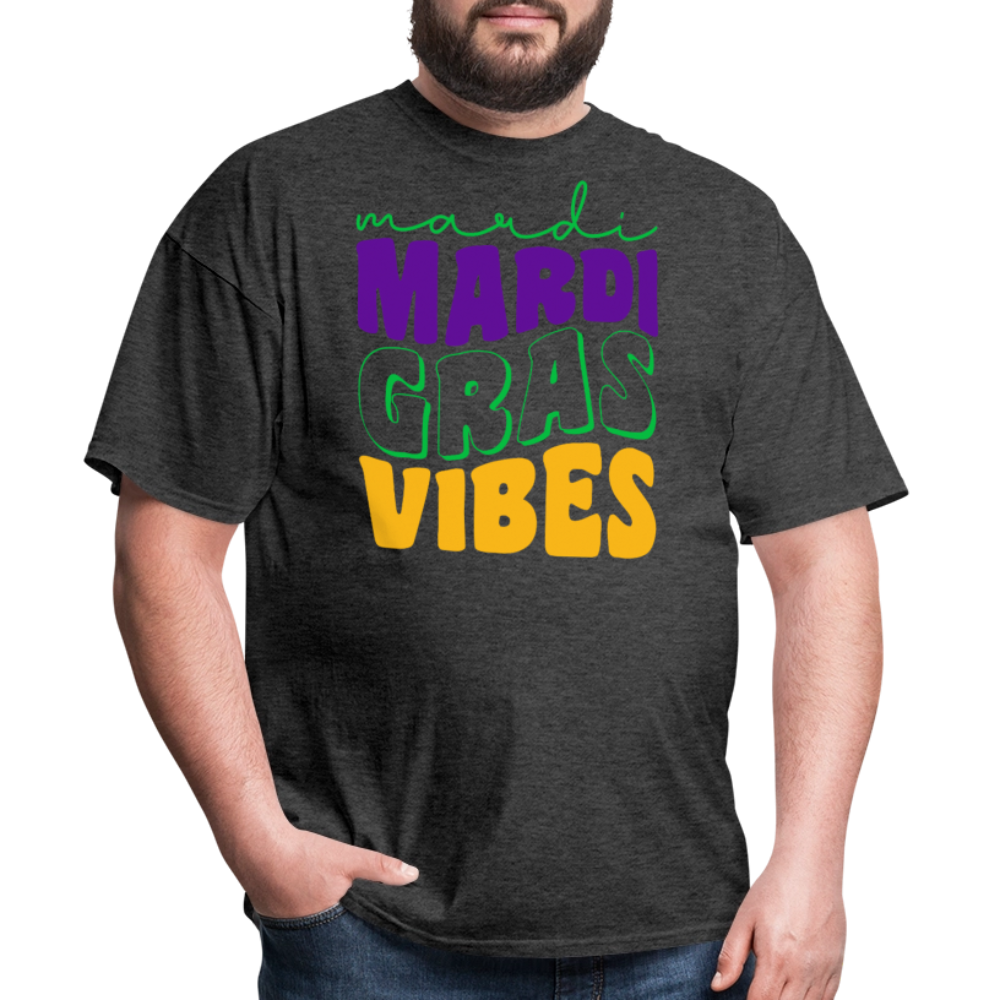 Colorful Mardi Gras Vibes Unisex T-shirt - heather black