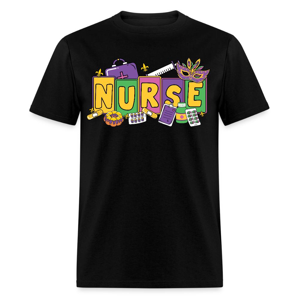 Mardi Gras Nurse Shirt For Healthcare Workers Nurse Appreciation T-shirt - black