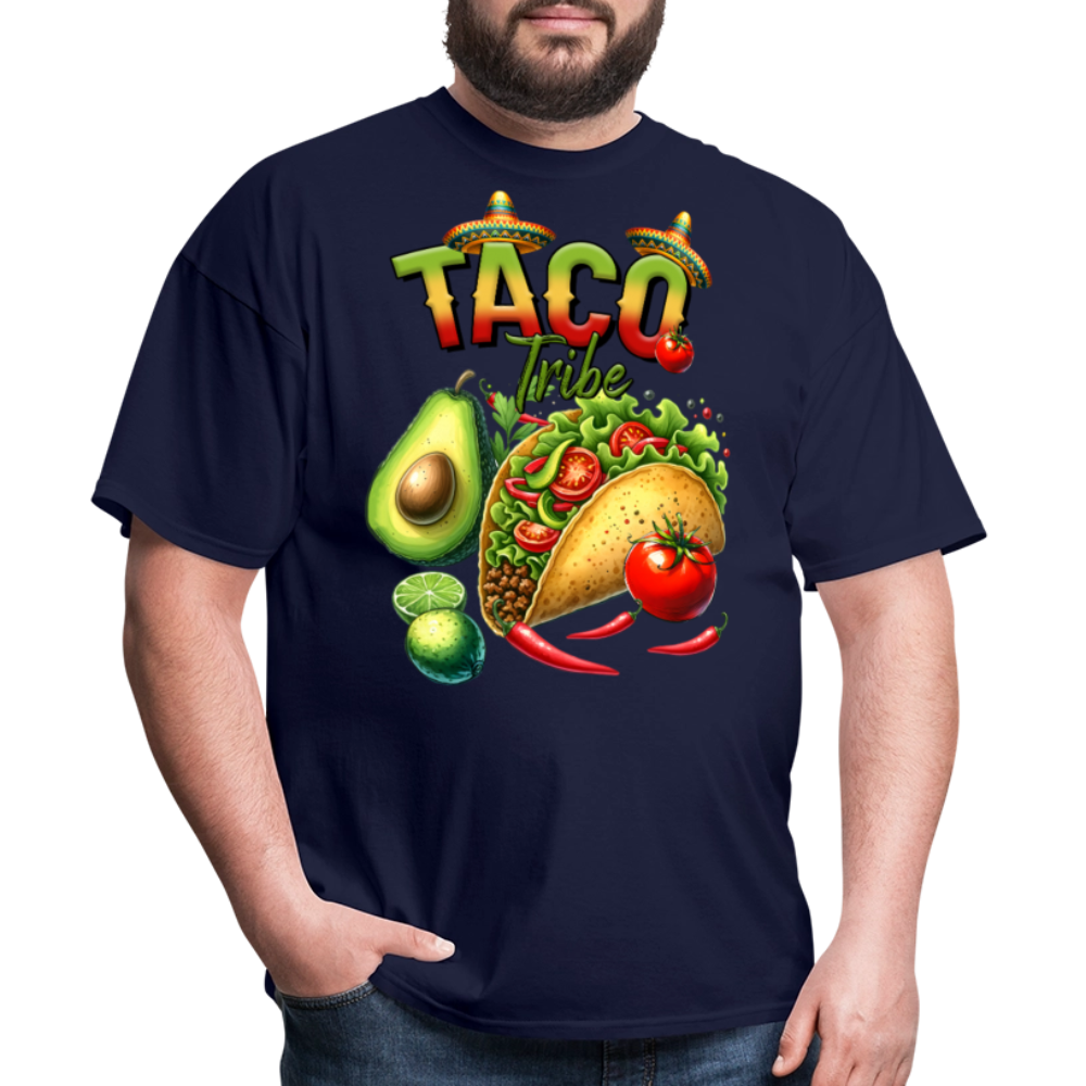 Mexican Food Graphic Tee for Taco Fans Colorful Mexican Fiesta T-shirt - navy