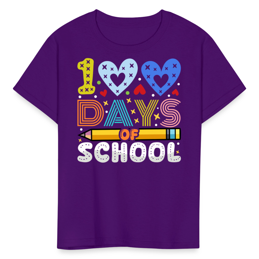 Kindergarten 100 Days Of School Shirt Students Appreciation Gifts T-Shirt - purple