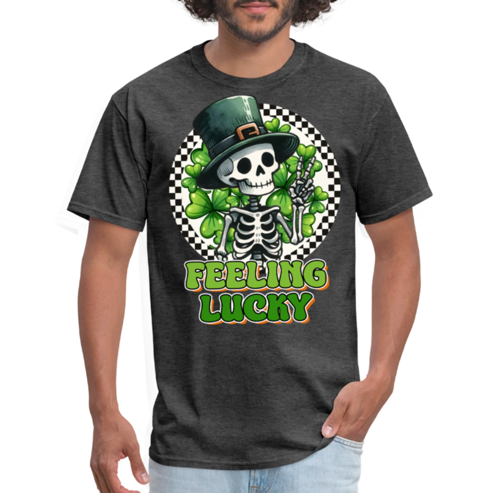 Feeling lucky St Patrick’s Day Skeleton T-shirt - heather black