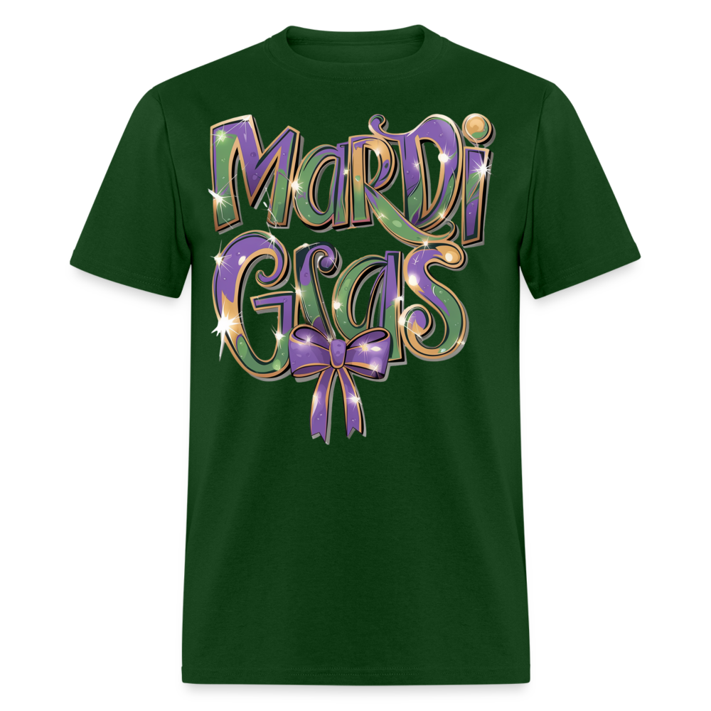 New Orleans Colorful Tee Mardi Gras Festival T-shirt - forest green