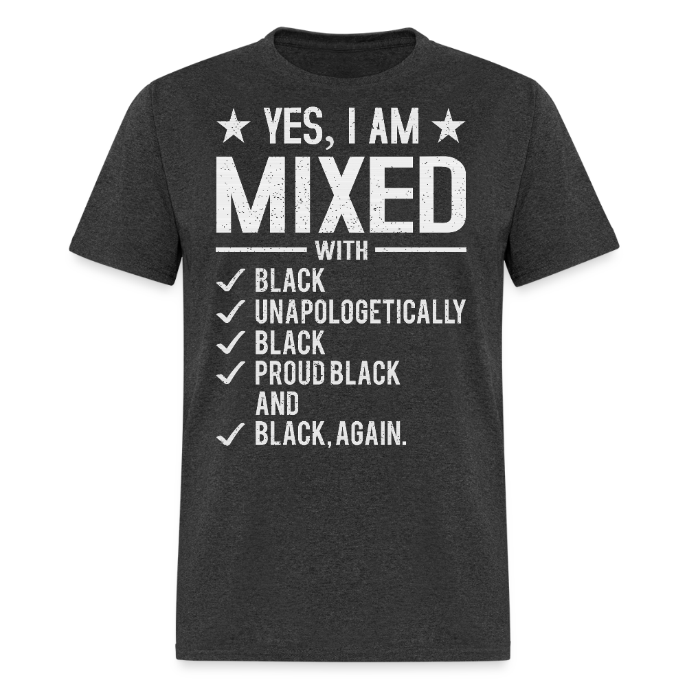 Proud Black Identity Tee Unapologetically Black T-shirt - heather black