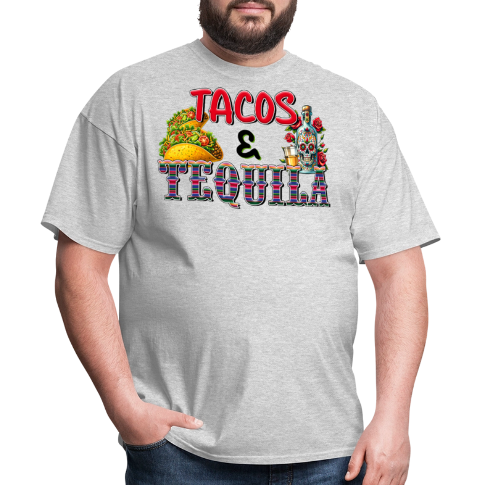 Taco Tuesday And Tequila Drinking Graphic T-shirt - heather gray