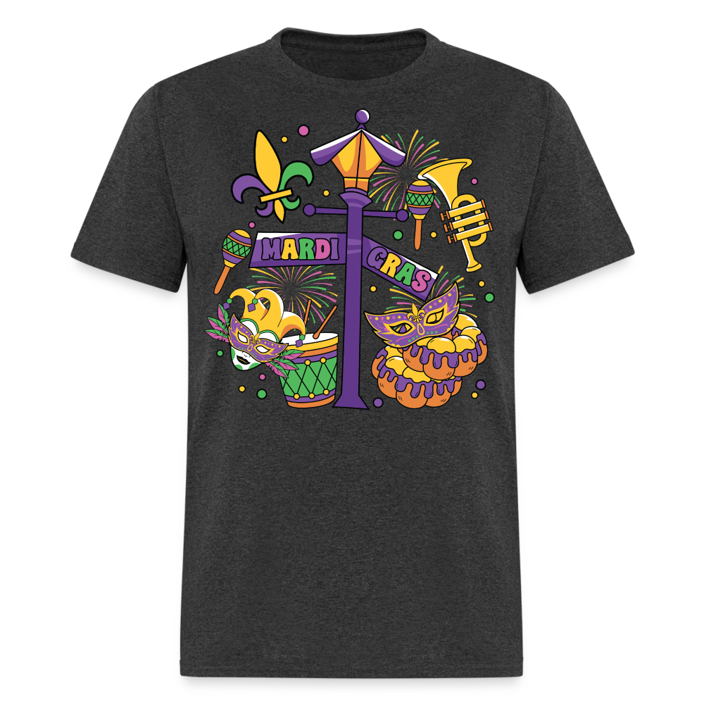 Funny And Festive Mardi Gras Outfit Mardi Gras Party T-Shirt - heather black