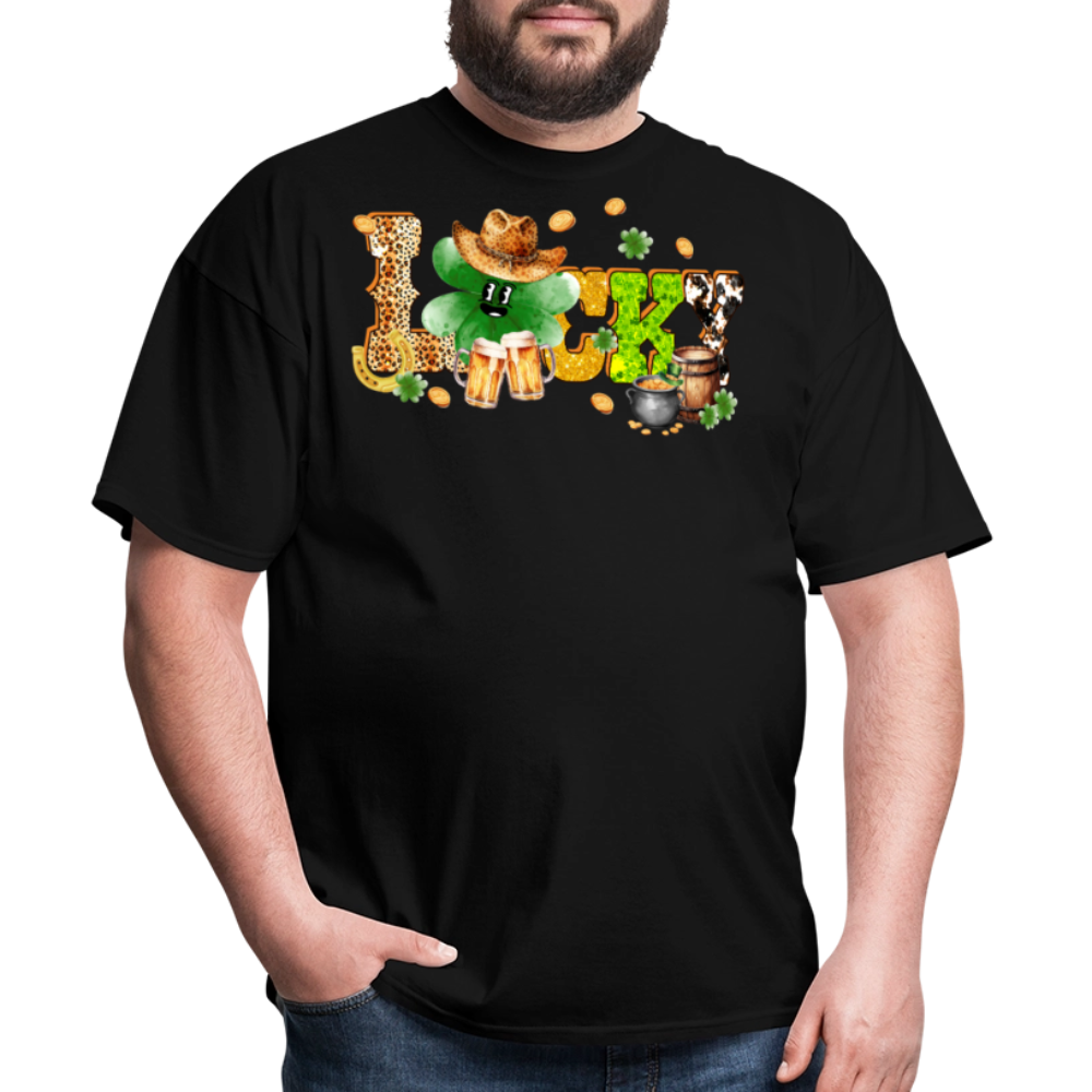 Lucky Shamrock Western Graphic T-shirt - black