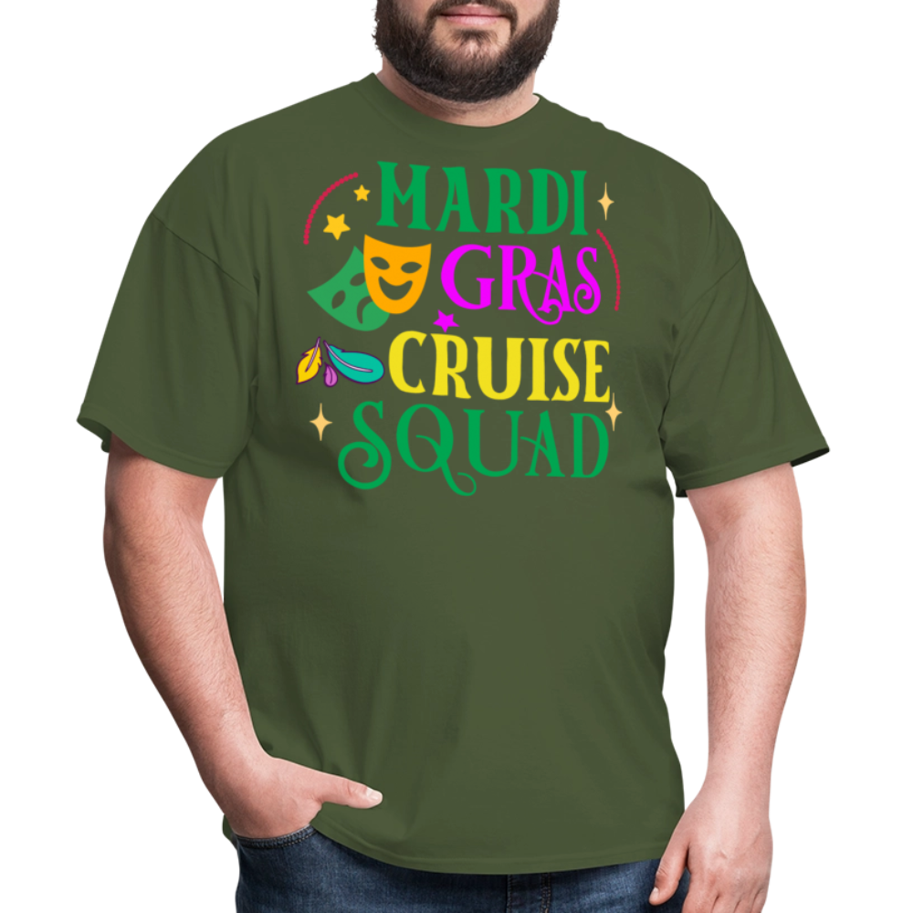 Funny Mardi Gras Cruise Squad Unisex T-shirt - military green