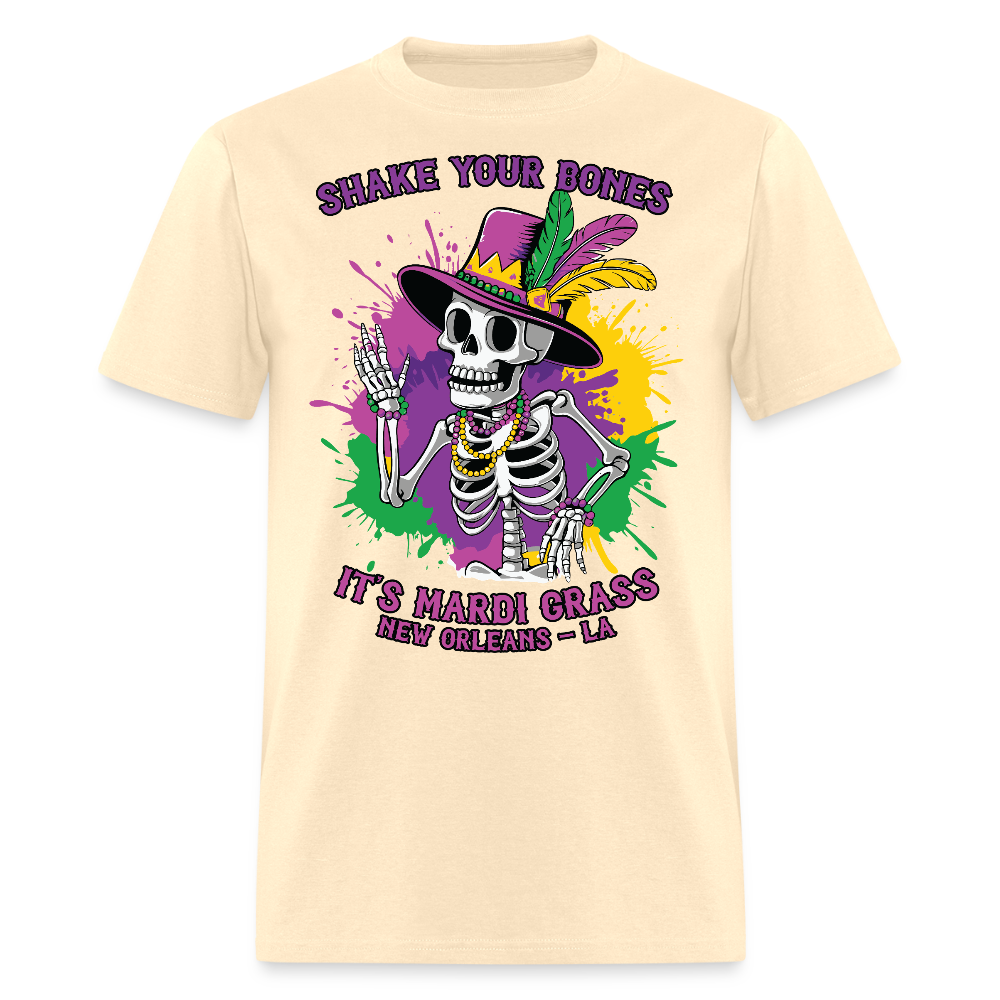 Shake Your Bones Festive Mardi Gras Unisex T-shirt - natural