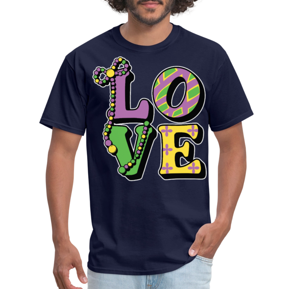 Mardi Gras Love Tee For Men Women New Orleans Festival T-shirt - navy