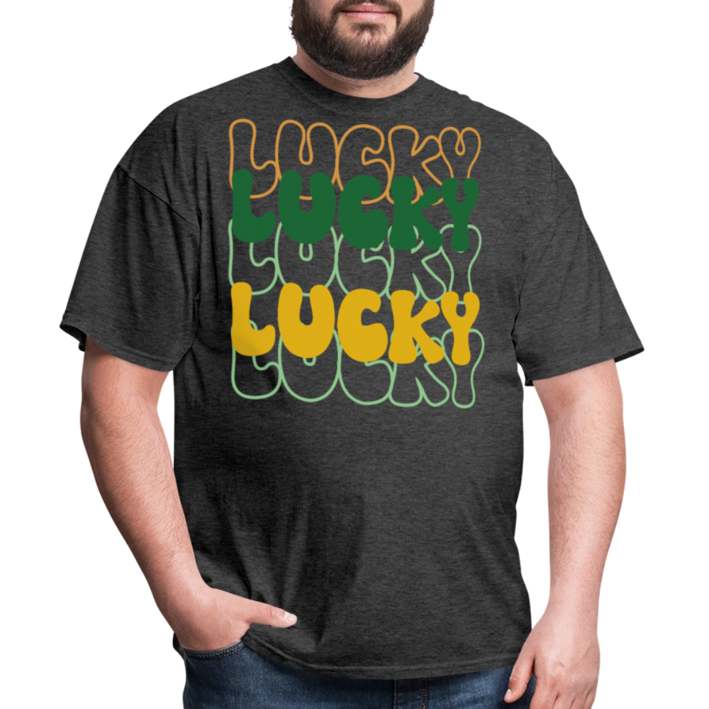 Fun and Stylish Irish Lucky Charm T-shirt - heather black