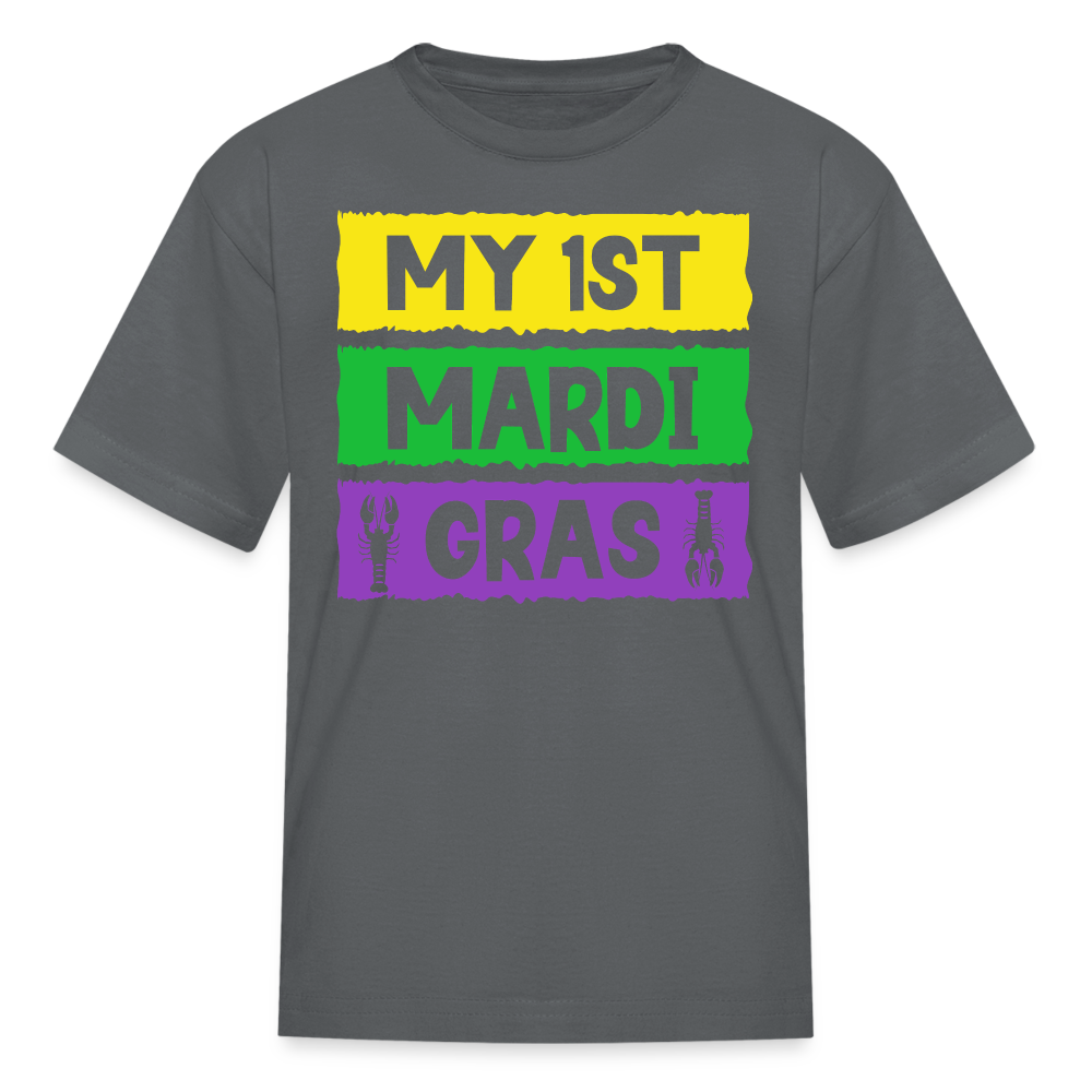 Carnival Kids My First Mardi Gras Baby T-shirt - charcoal