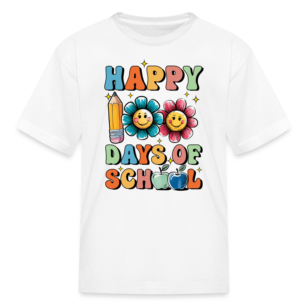 Happy 100 Days Of School Shirt For Kids Back To School Milestone T-shirt - white