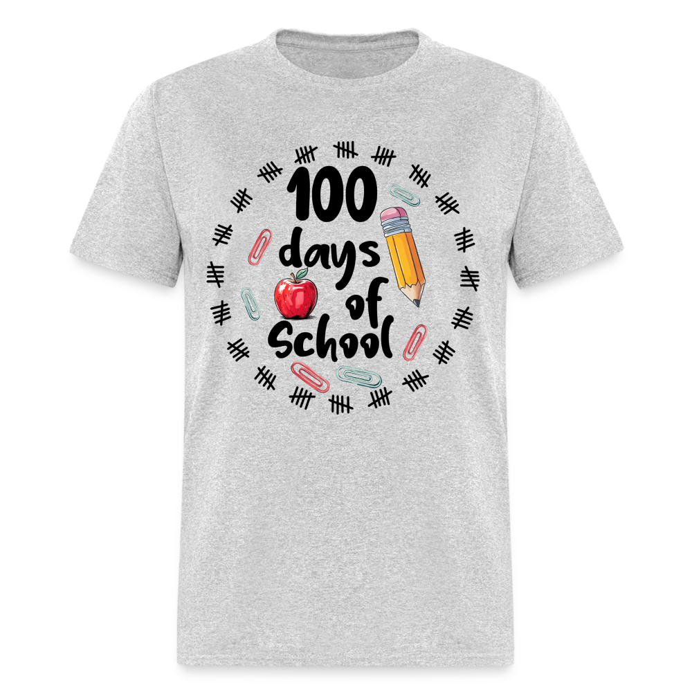 100 Days of School Shirt For Teachers Dino 100th Oay Of School T-shirt - heather gray