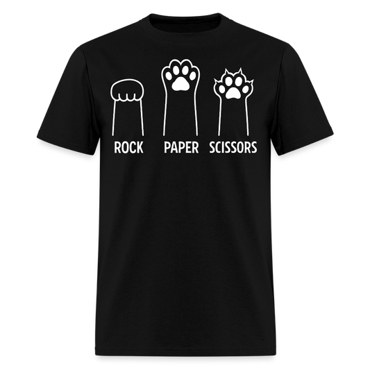 Rock Paper Scissors Cat Pet Lover T-Shirt - black
