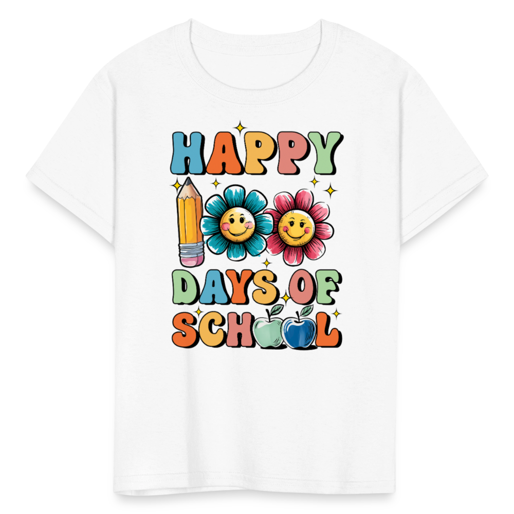 Happy 100 Days Of School Shirt For Kids Back To School Milestone T-shirt - white