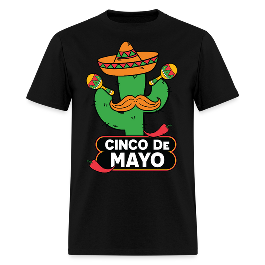 Mexican Fiesta Party Tee Funny Cinco De Mayo Cactus T-shirt - black